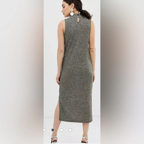 United Color’s of Benetton choker holiday maxi slit dress Sz M - Picture 3 of 12